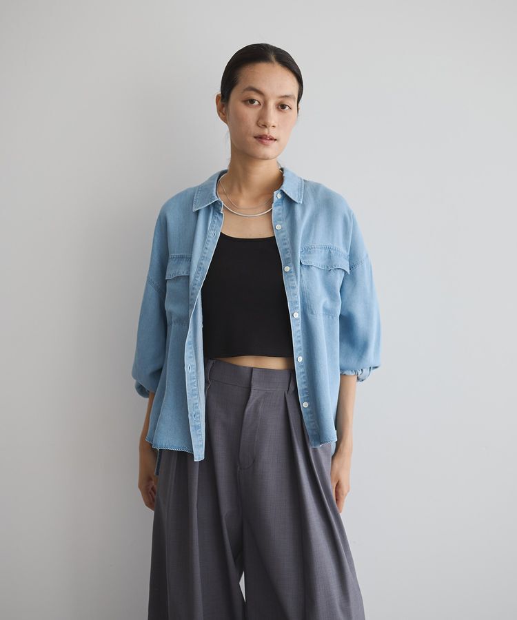 GARAGE OF GOOD CLOTHING「ヴィンテージ加工ショート丈シャツ」|シャツ・ブラウス|