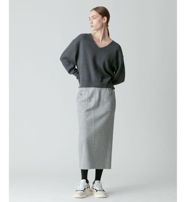 allureville「カラーメルトン釦付キタイトスカート 」|スカート|