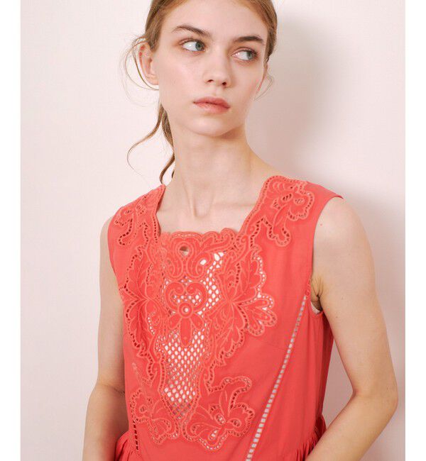 LOULOU WILLOUGHBY「【LOULOU WILLOUGHBY】エンブロイダリーノースリワンピース」|ワンピース|