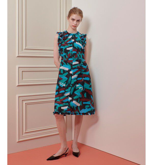 LOULOU WILLOUGHBY「【LOULOU WILLOUGHBY】ブラッシュプリントワンピース」|ワンピース|