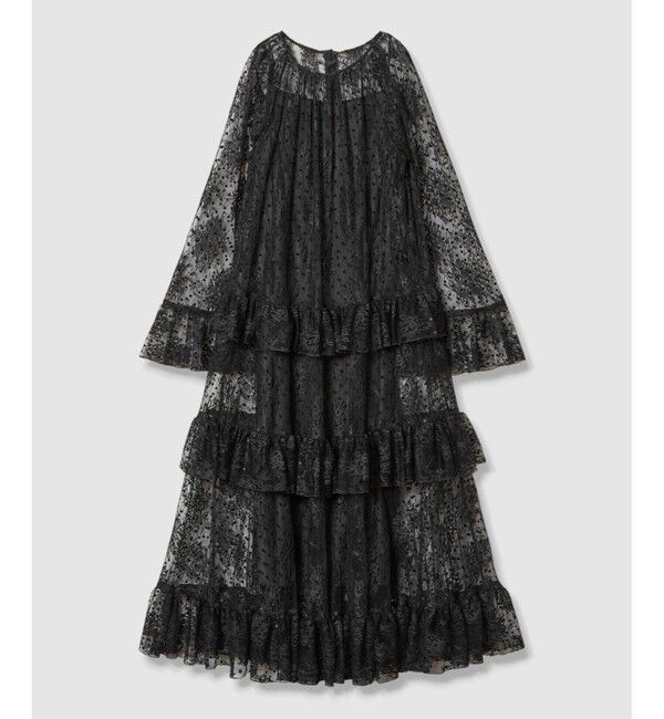 LOULOU WILLOUGHBY「【LOULOU WILLOUGHBY】フロッキードットレースワンピース」|ワンピース|