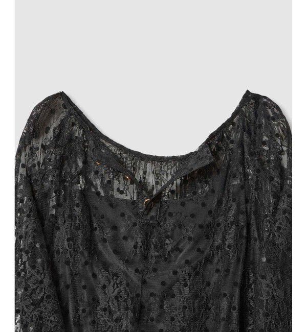 LOULOU WILLOUGHBY「【LOULOU WILLOUGHBY】フロッキードットレースワンピース」|ワンピース|