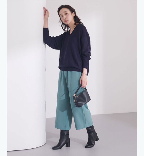 ur's「センターピンタッククロップドワイドパンツ」|スラックス|