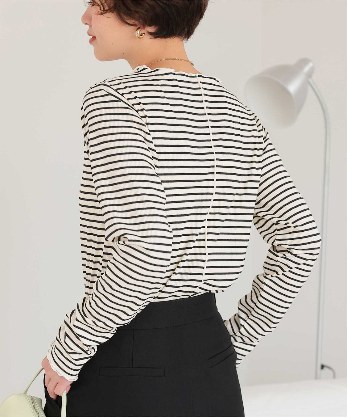 titivate「リブカットソーメローデザイントップス」|Tシャツ・カットソー|