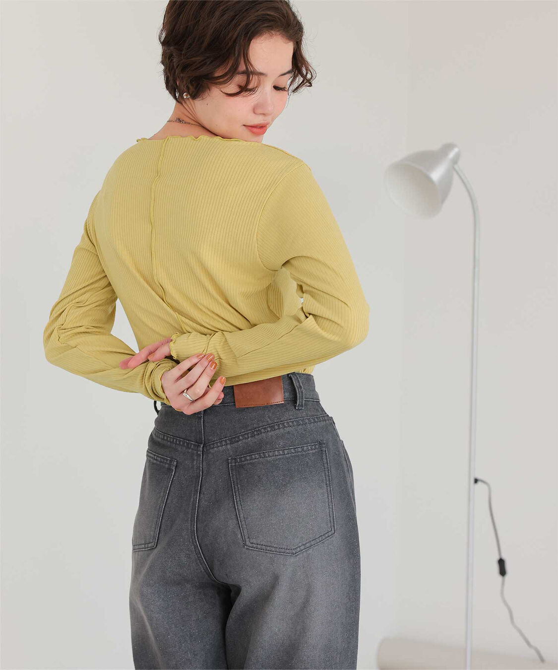 titivate「リブカットソーメローデザイントップス」|Tシャツ・カットソー|