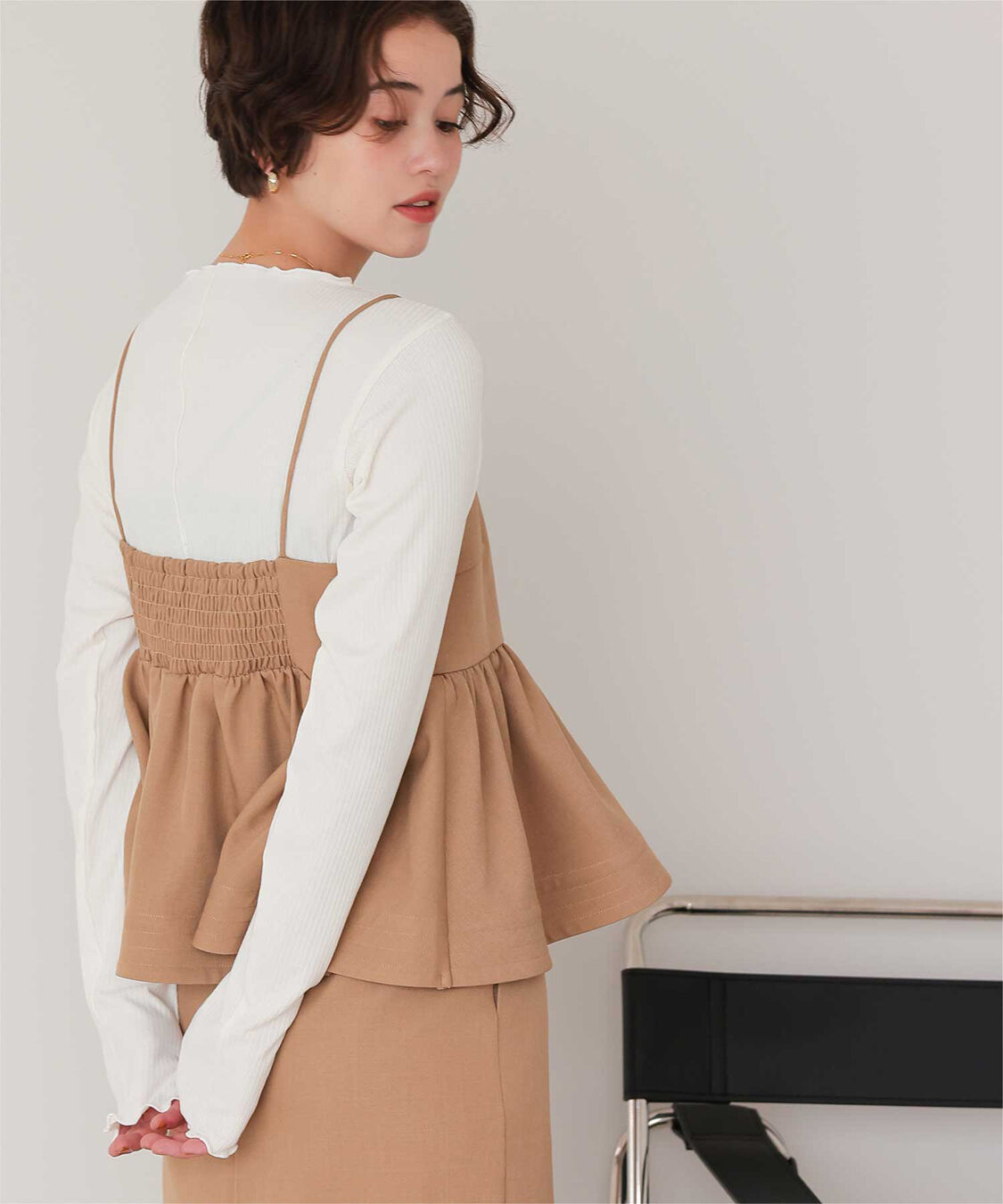 titivate「リブカットソーメローデザイントップス」|Tシャツ・カットソー|