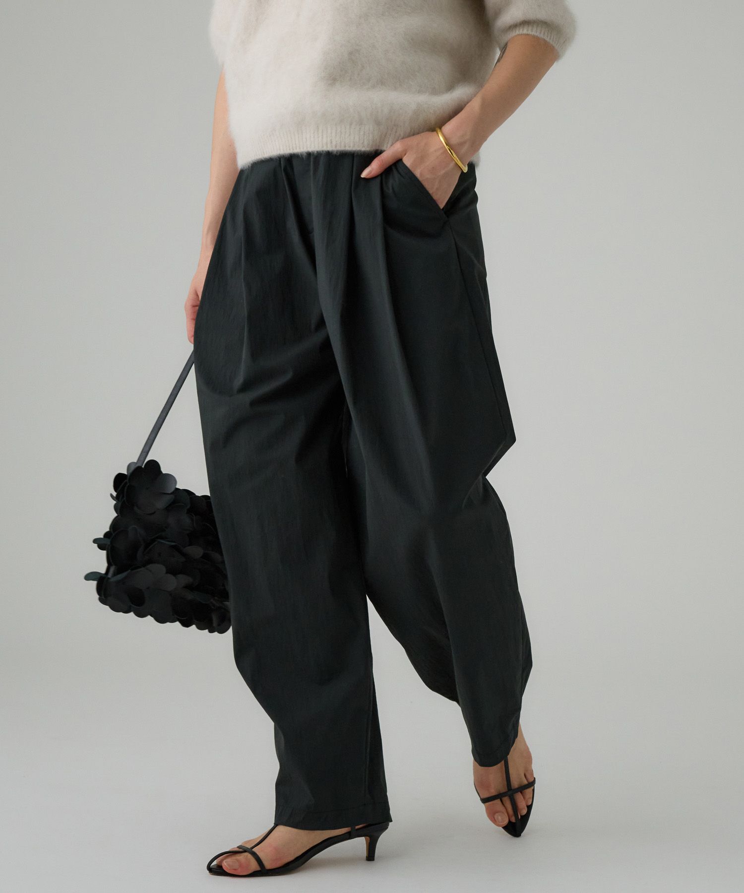 BABYLONE「コットンナイロンタックパンツ」|その他|ブラック