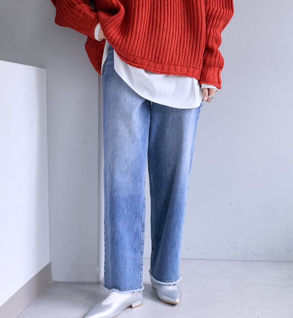  「《リバイバル》【低身長/高身長対応】タテストレッチ足長デニムパンツ」|その他|