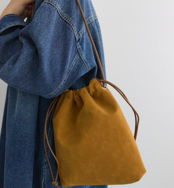  「【＠noricorico102企画】スウェード巾着バッグ」|ショルダー・メッセンジャー|