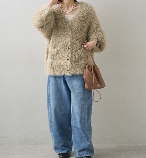  「シャギーニットVネックカーディガン」|カーディガン|