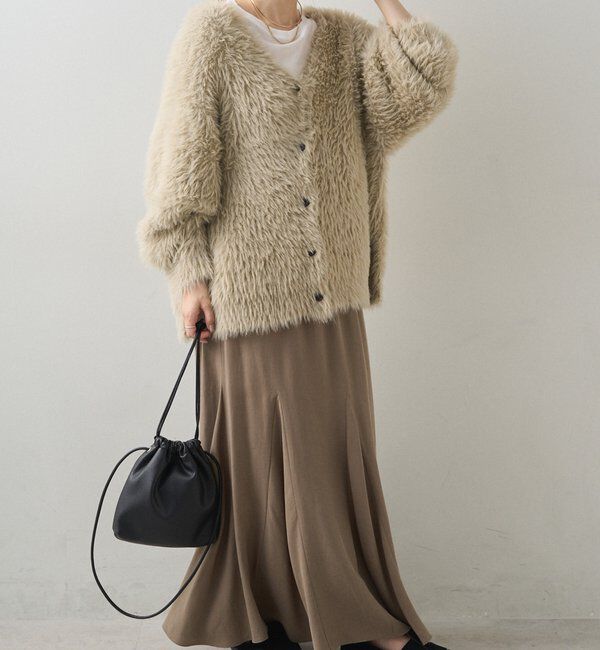  「シャギーニットVネックカーディガン」|カーディガン|