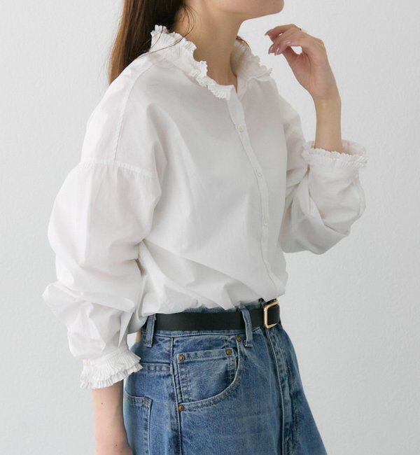  「襟袖プリーツブラウス」|シャツ・ブラウス|