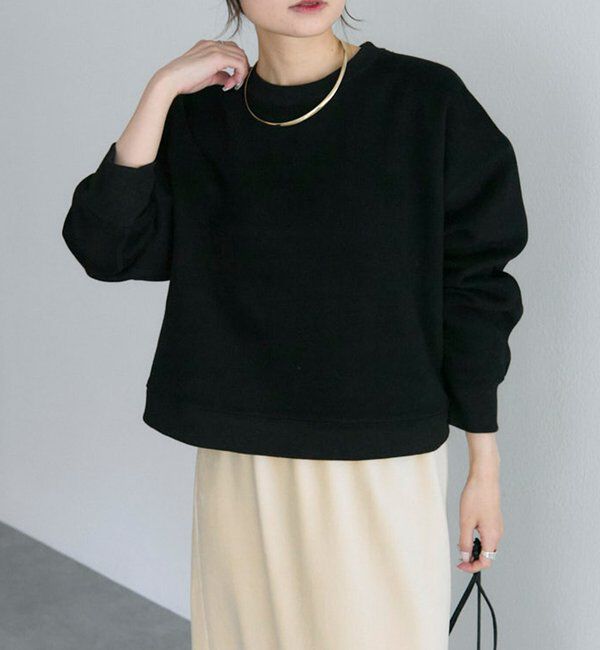  「シンプル裏起毛スウェットショートプルオーバー」|プルオーバー|