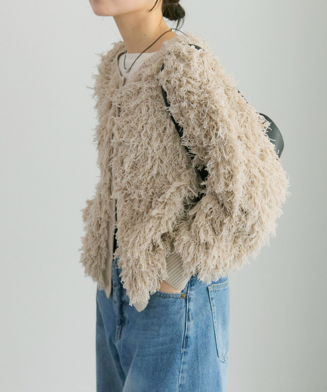  「フリンジジャガードニット」|カーディガン|