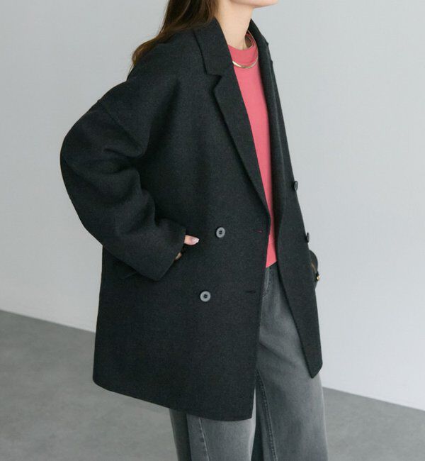  「ハンドメイド風ウール混テーラーコート」|その他|