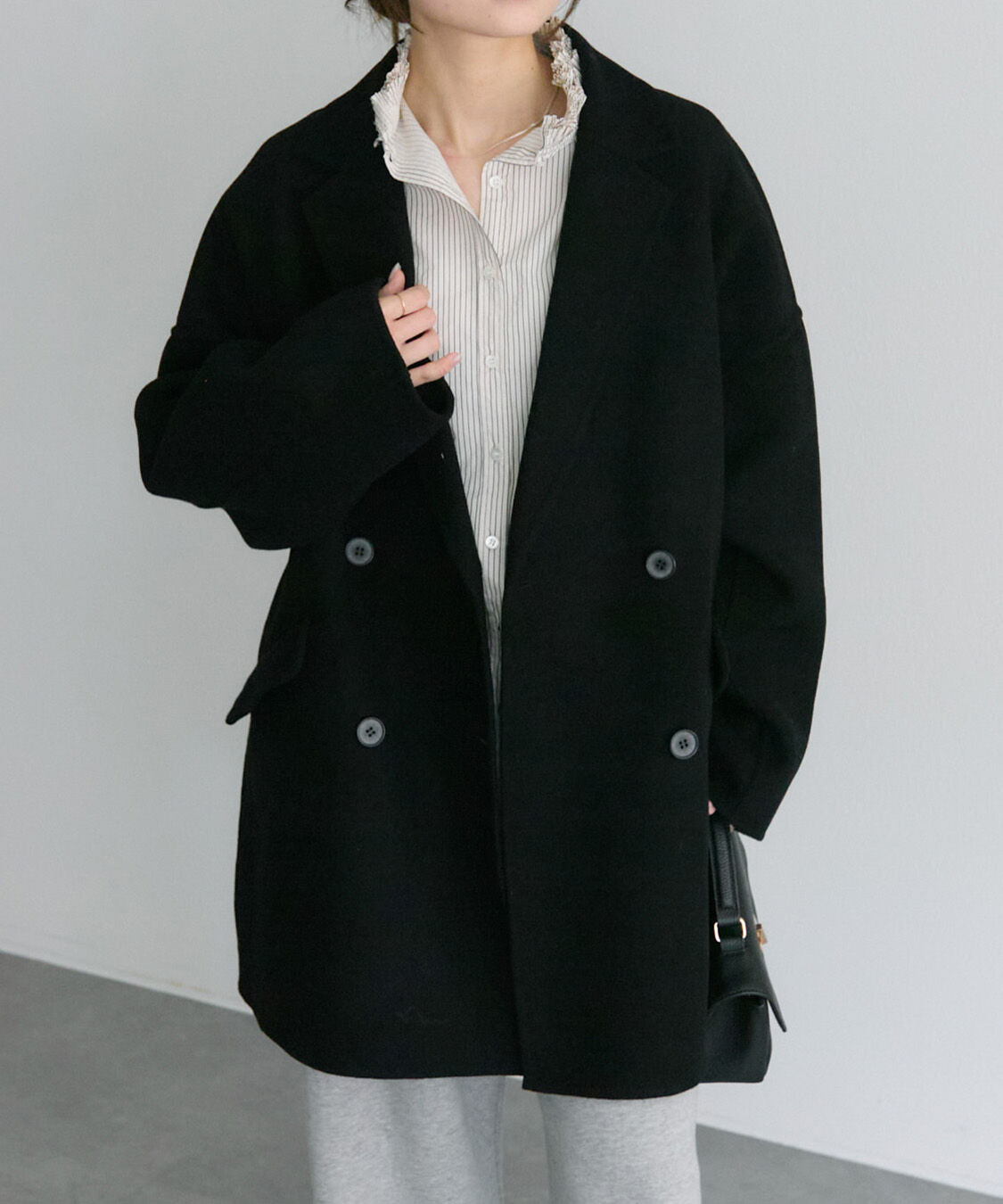  「ハンドメイド風ウール混テーラーコート」|その他|