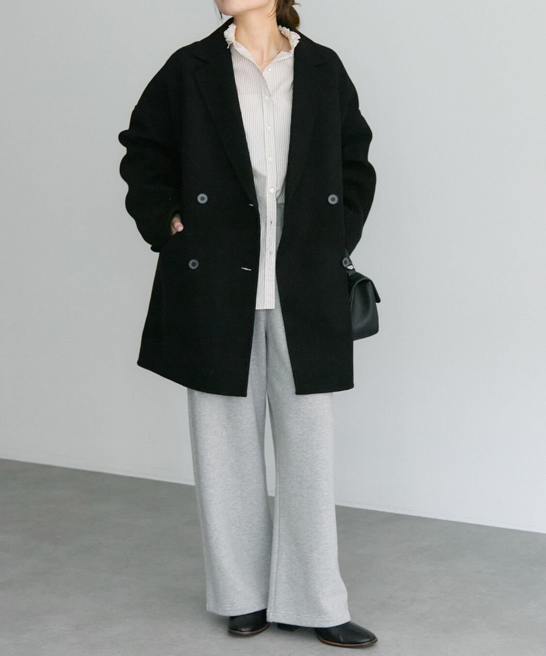  「ハンドメイド風ウール混テーラーコート」|その他|