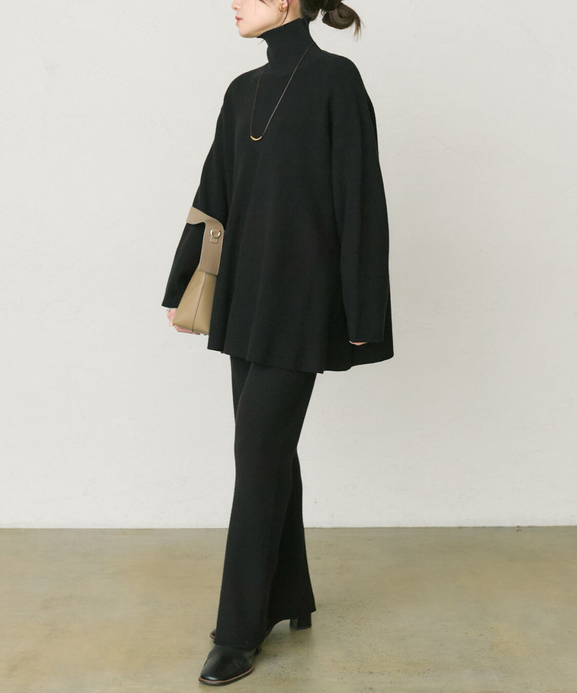  「【セットアップ対応】ハイネックフレアニットプルオーバー」|ニット・セーター|