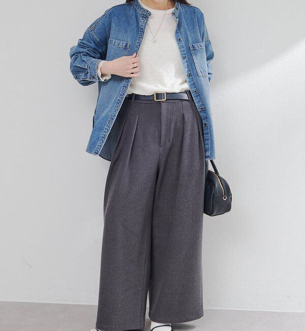  「ストレッチ起毛タックスラックスパンツ」|その他|