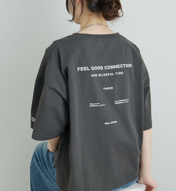  「【F&B】オーガニックコットン混ロゴTシャツ」|Tシャツ・カットソー|チャコールグレー