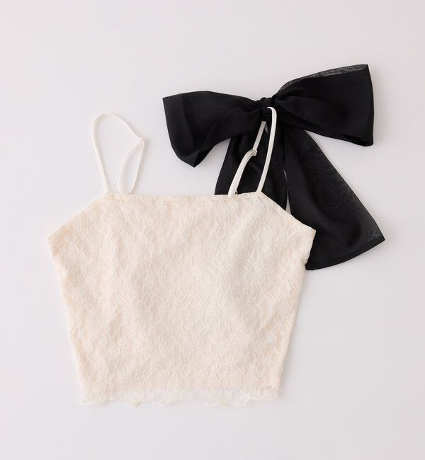  「肩リボンレースキャミ／リボン取り外し可」|プルオーバー|