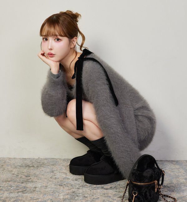  「milkyフェザーロングカーデ」|ニット・セーター|