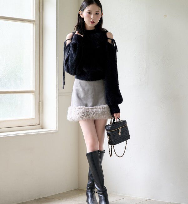  「2way肩あきシャギーニット」|ニット・セーター|