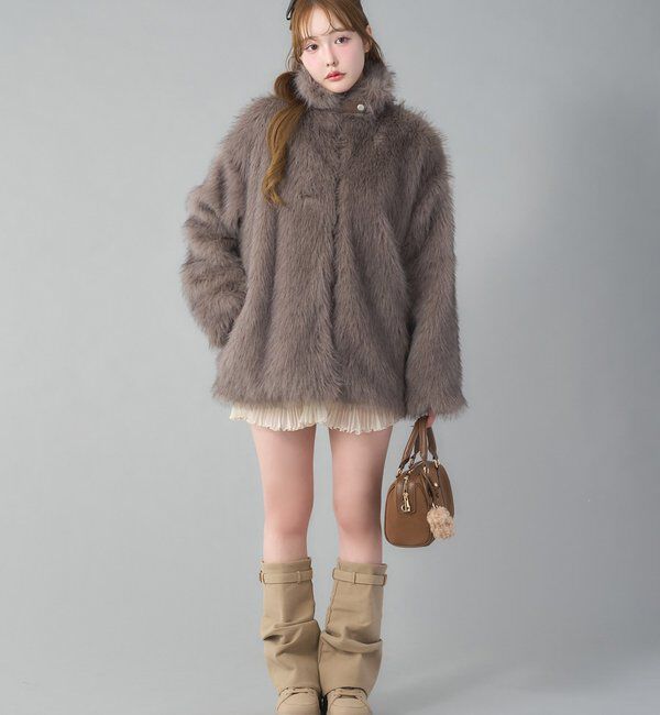  「ミドルフェイクファージャケット」|ダウンベスト・ベスト|