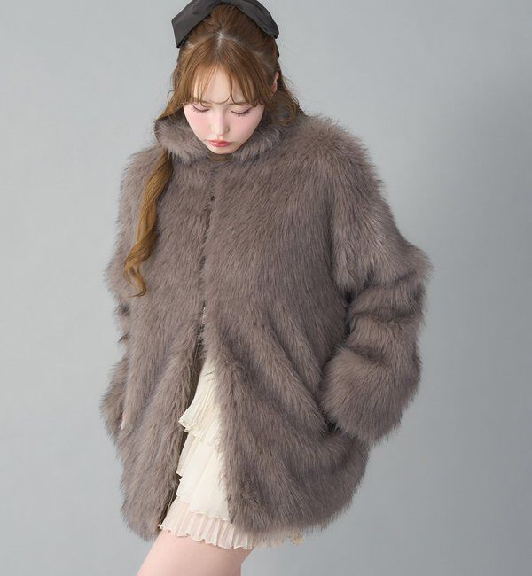  「ミドルフェイクファージャケット」|ダウンベスト・ベスト|