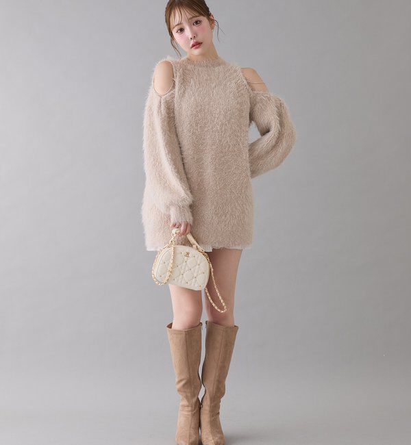  「【リボン取り外し可能】ポインテッドストレッチブーツ」|その他|