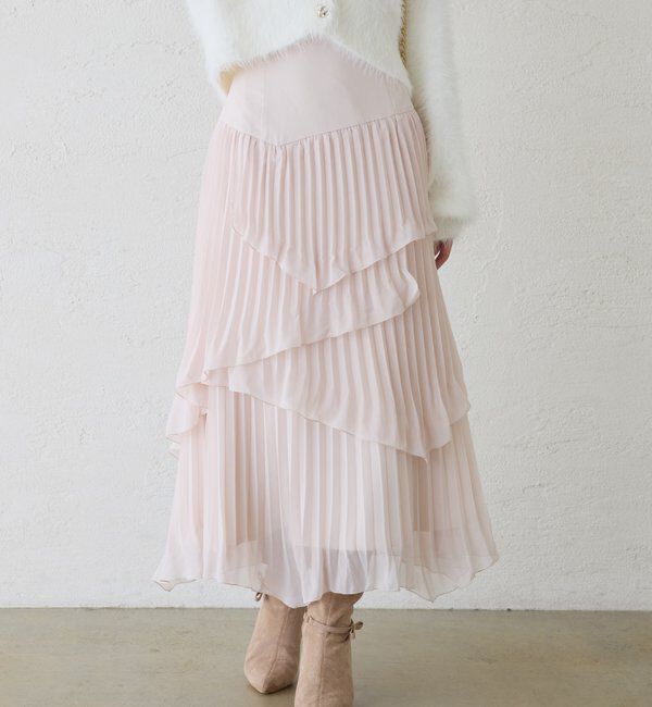  「プリーツティアードスカート」|スカート|アイボリー