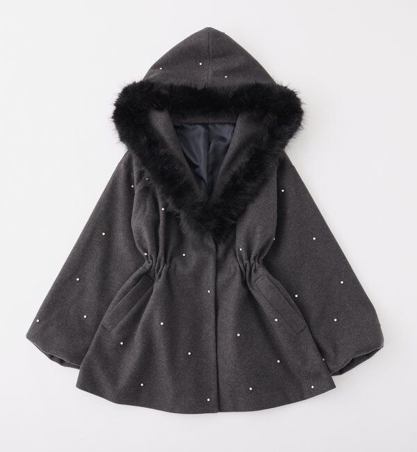  「フードフェイクファービジューミドルコート」|その他|