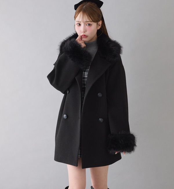  「3WAY衿袖ファーミドルコート」|その他|