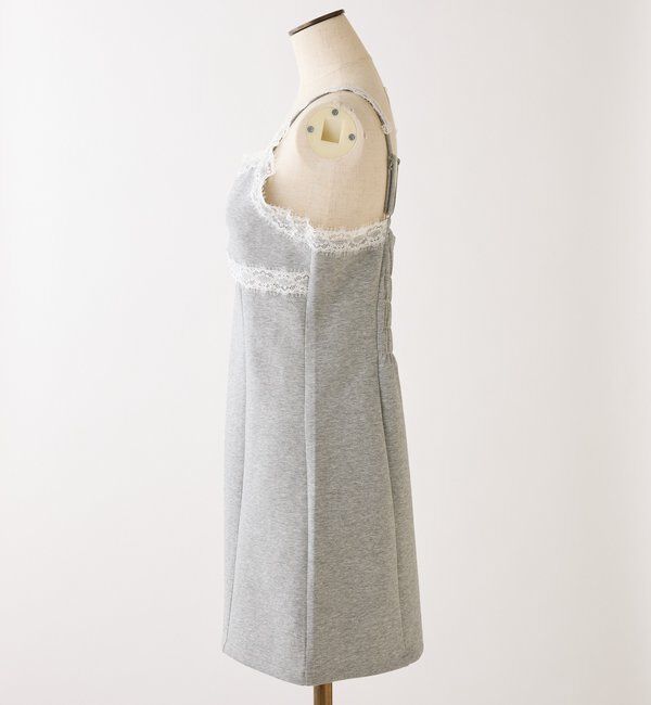  「【セットアップ可能】レース付きカットキャミワンピース」|ワンピース|