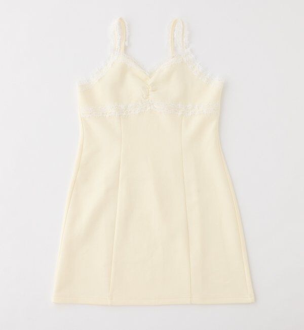  「【セットアップ可能】レース付きカットキャミワンピース」|ワンピース|