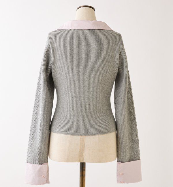  「シャツドッキングレイヤード風ニット」|ニット・セーター|