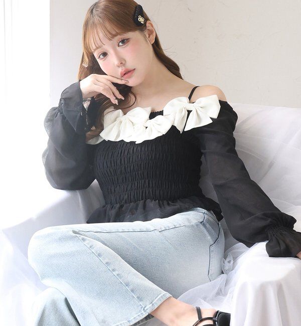  「【SMサイズ展開あり】ウエストレースフレアデニム」|その他|