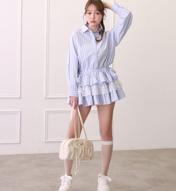  「裾ティアードシャツワンピース」|シャツ・ブラウス|