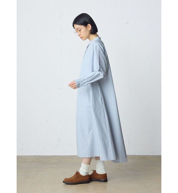 MidiUmi「MidiUmi Aラインバンドカラーシャツワンピース」|ワンピース|