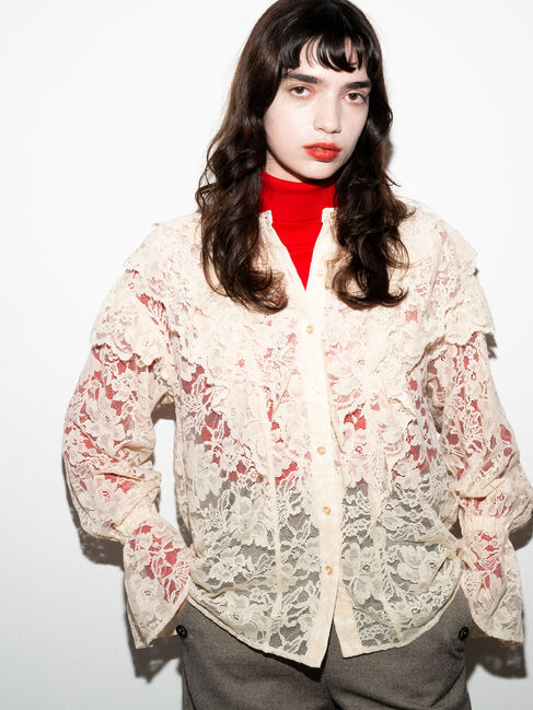 Te chichi「レースフリルレイヤードブラウス《2025winter catalog item》」|シャツ・ブラウス|クリーム