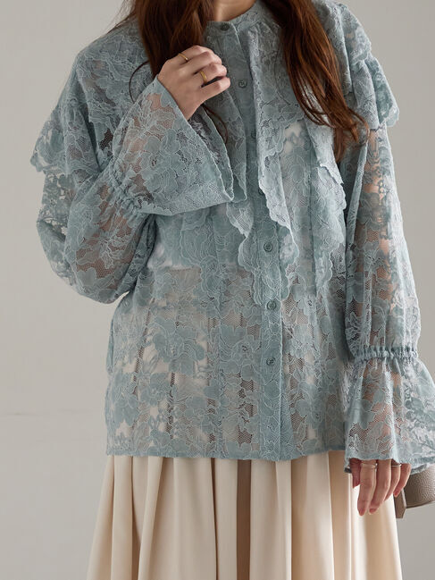 Te chichi「レースフリルレイヤードブラウス《2025winter catalog item》」|シャツ・ブラウス|ミント