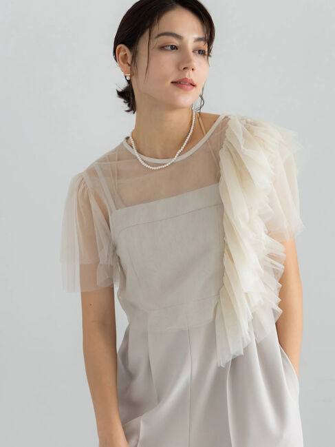 Te chichi「【セレモニーアイテム】チュールフリルレイヤードボレロ」|シャツ・ブラウス|