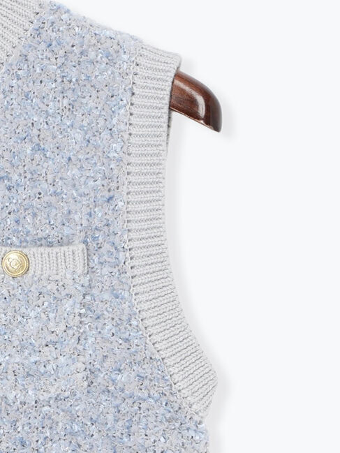 Te chichi「ツイードニットベスト」|ダウンベスト・ベスト|