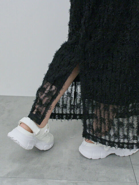 Samansa Mos2 blue「フリンジレーススカート」|スカート|