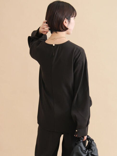 sm2rhythm「ノーカラーブラウス」|シャツ・ブラウス|