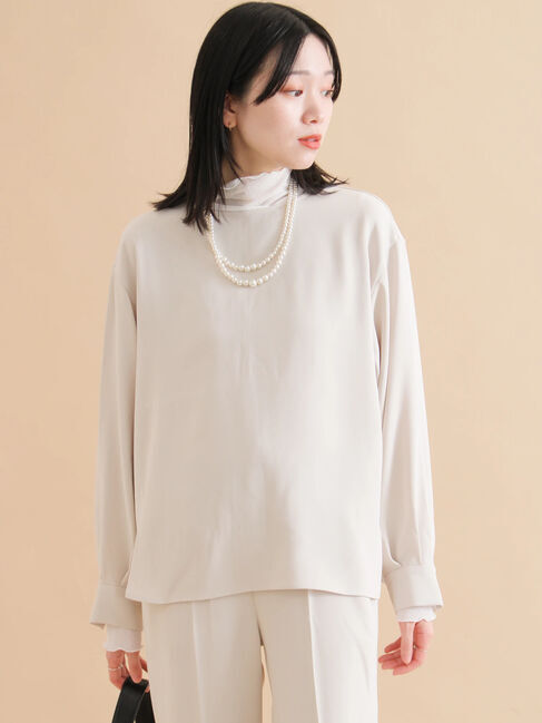 sm2rhythm「ノーカラーブラウス」|シャツ・ブラウス|