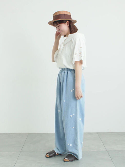 Samansa Mos2「3Dレースモチーフ付きパンツ」|その他|