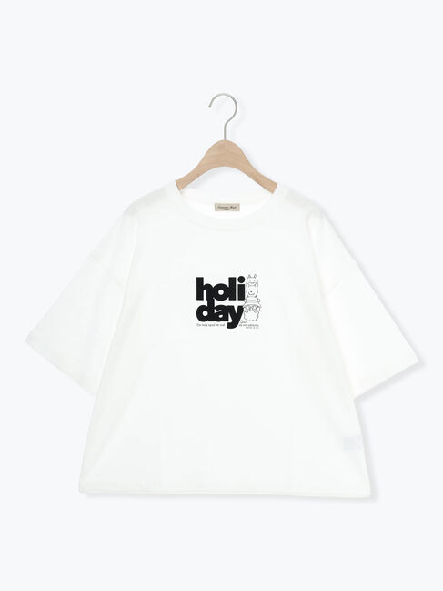 Samansa Mos2「ヴィンテージ風天竺おじさんフロッキープリントTシャツ」|Tシャツ・カットソー|