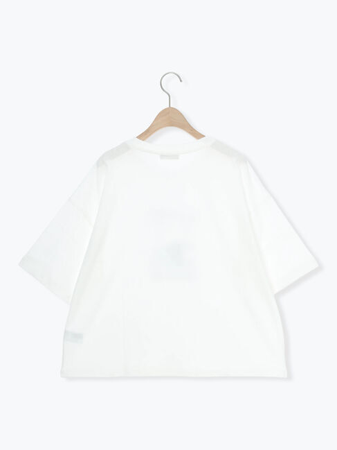 Samansa Mos2「ヴィンテージ風天竺おじさんプリント刺繍Tシャツ」|Tシャツ・カットソー|