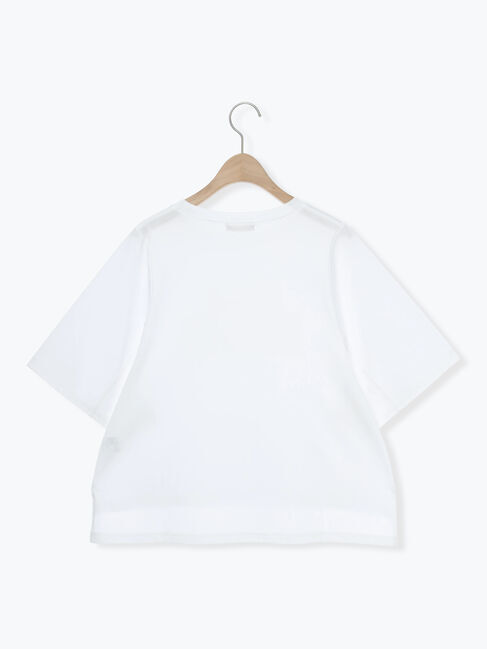 Samansa Mos2「シルケット天竺ワイドアームプリントTシャツ」|Tシャツ・カットソー|